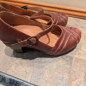 Dansko Brown Leather Mules with Strap